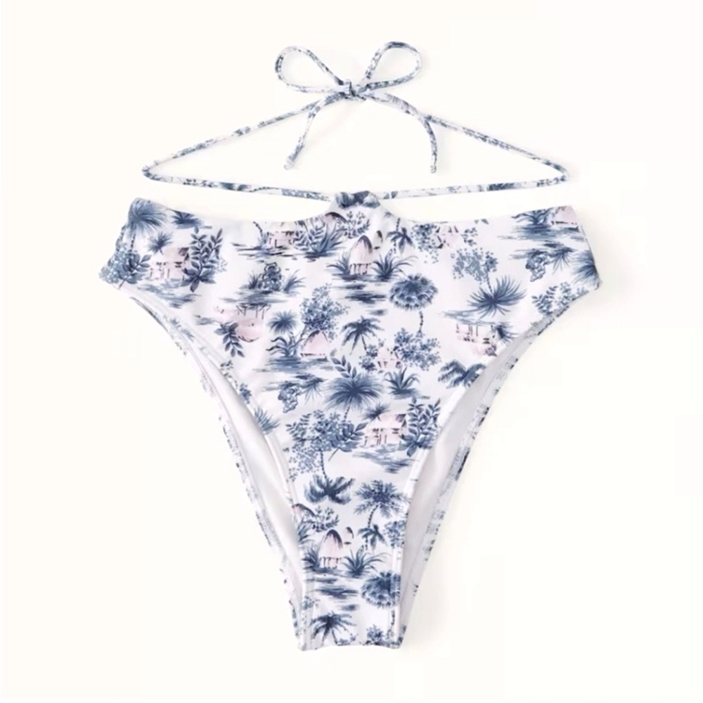 Abercrombie & Fitch Swim High Leg Cheeky Tie-back Bikini Bottom XS